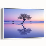 Serene Minimalist Landscape Art – Twilight Reflection Print