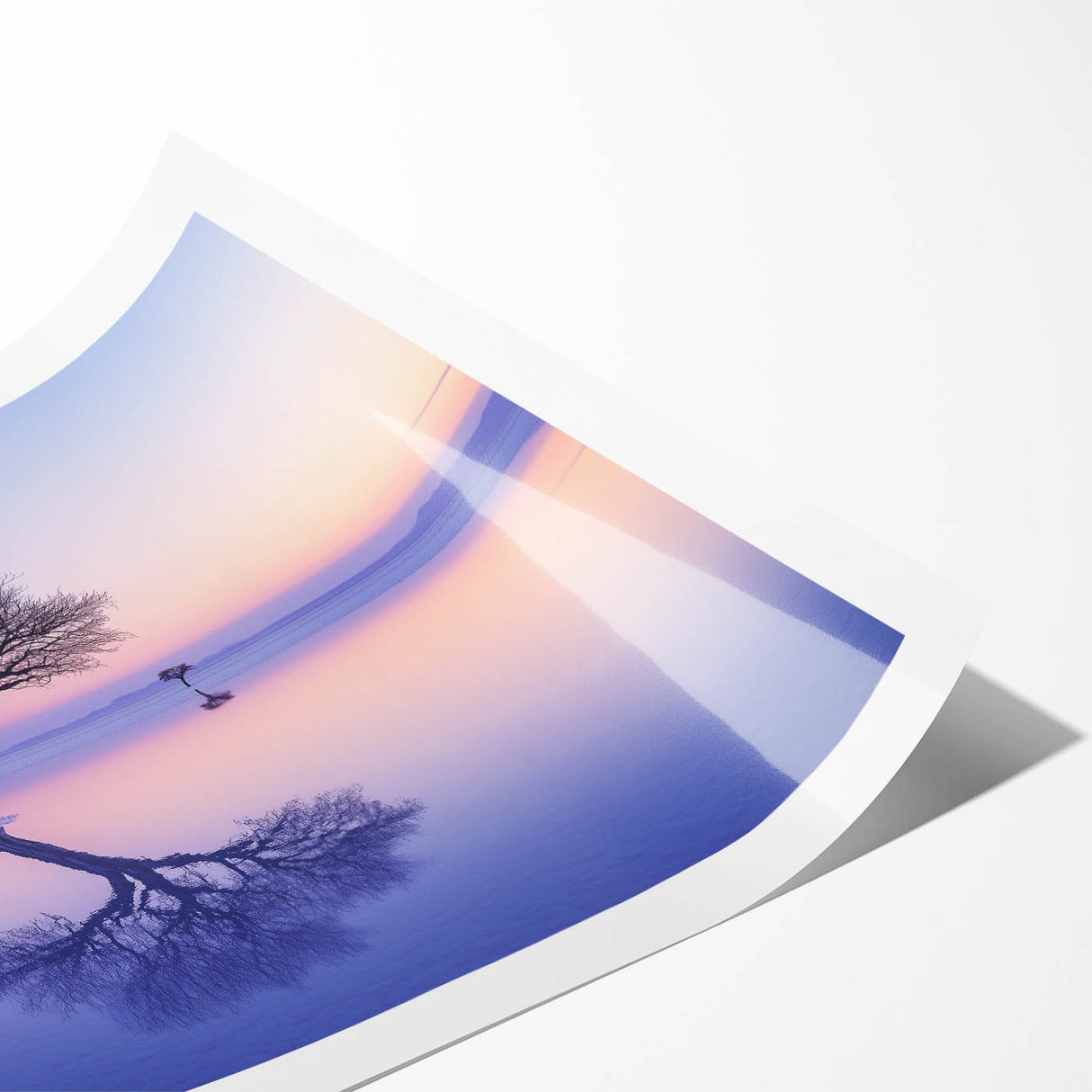 Serene Minimalist Landscape Art – Twilight Reflection Print