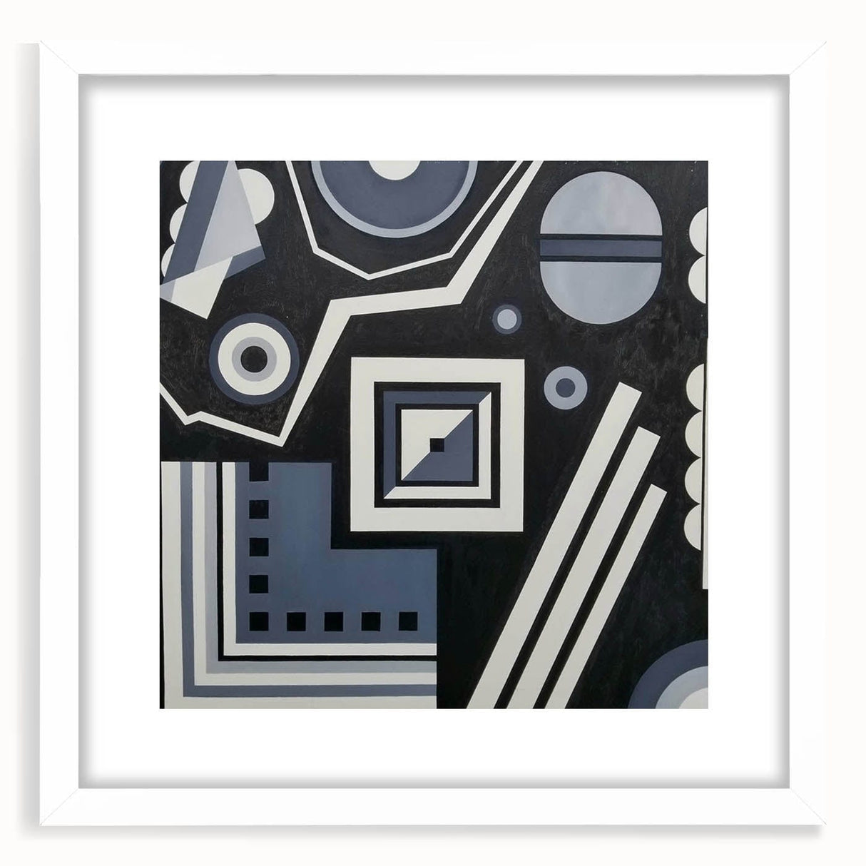 Modern Abstract Painting – Black & Gray Geometric Wall Art