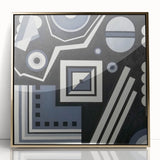 Modern Abstract Painting – Black & Gray Geometric Wall Art