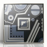 Modern Abstract Painting – Black & Gray Geometric Wall Art