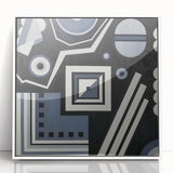 Modern Abstract Painting – Black & Gray Geometric Wall Art
