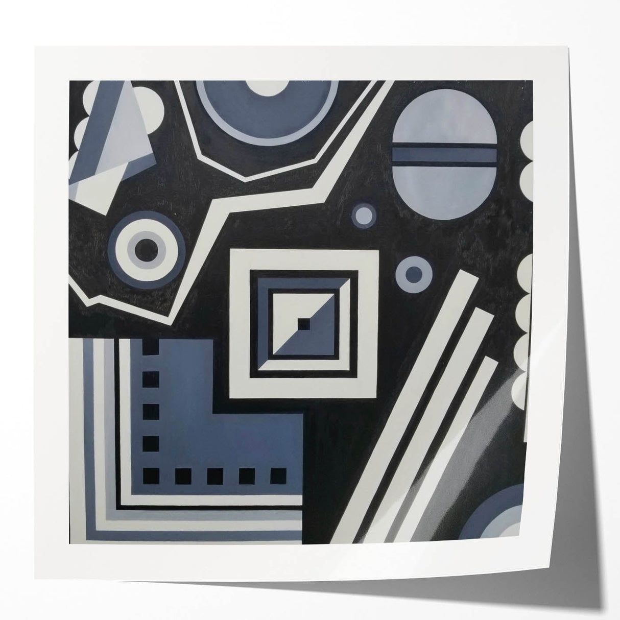 Modern Abstract Painting – Black & Gray Geometric Wall Art