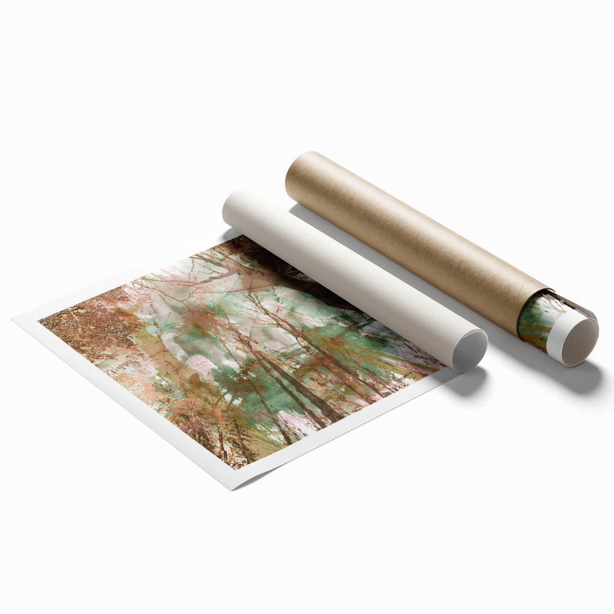 Textured Acrylic Wall Art – Nature-Inspired Abstract Forest Print