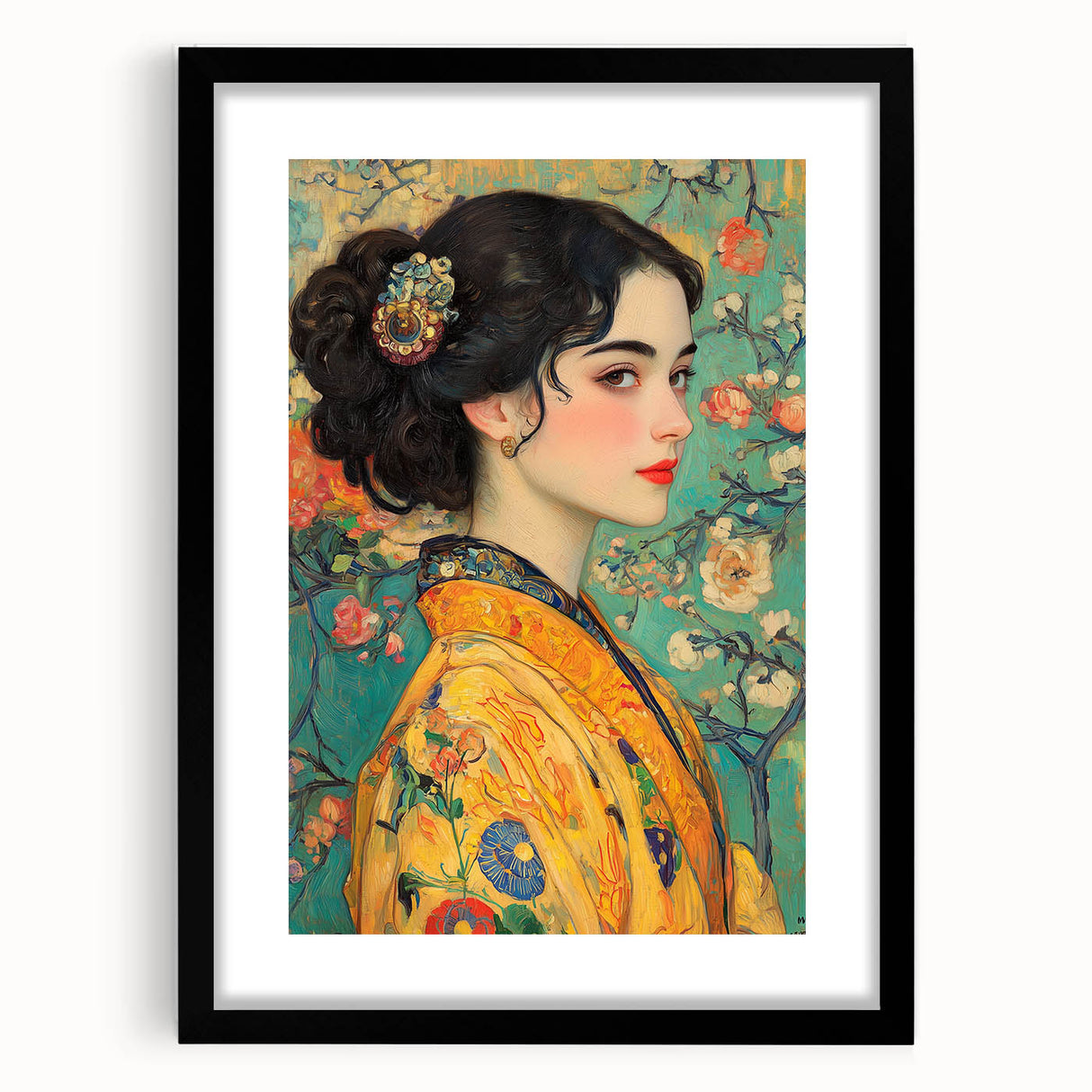 Elegant Abstract Figurative Wall Art – Floral Gold Aesthetic