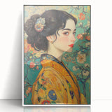 Elegant Abstract Figurative Wall Art – Floral Gold Aesthetic