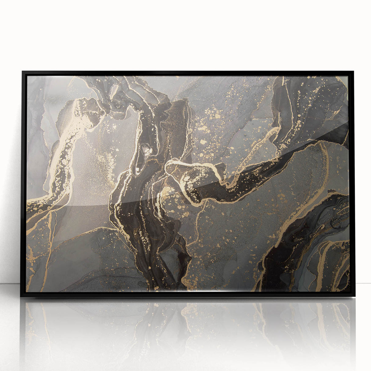 Sophisticated Abstract Art Designs – Black & Gold Canvas Print