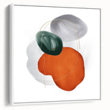 Modern Geometric Wall Decor – Orange, Forest Green & Gray Abstract