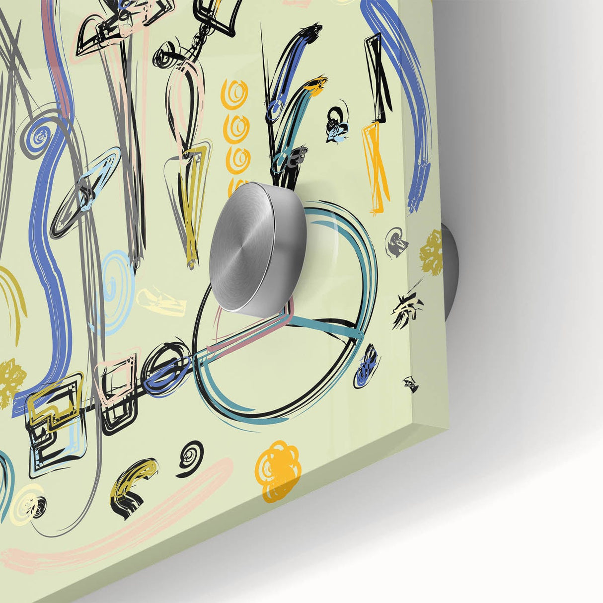 Energetic Moody Modern Wall Art – Abstract Lime & Blue Canvas