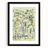 Energetic Moody Modern Wall Art – Abstract Lime & Blue Canvas