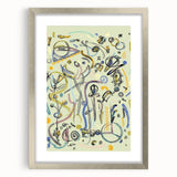 Energetic Moody Modern Wall Art – Abstract Lime & Blue Canvas