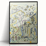 Energetic Moody Modern Wall Art – Abstract Lime & Blue Canvas