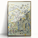 Energetic Moody Modern Wall Art – Abstract Lime & Blue Canvas