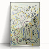 Energetic Moody Modern Wall Art – Abstract Lime & Blue Canvas