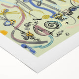 Energetic Moody Modern Wall Art – Abstract Lime & Blue Canvas
