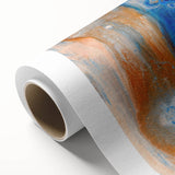 Fluid Abstract Wall Art – Blue & Gold Modern Acrylic Canvas Print