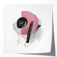 Abstract Geometric Framed Art – Pink, Black & Gold Minimalist Print
