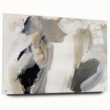 Elegant Moody Modern Wall Art – Abstract Black & Beige Canvas