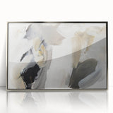 Elegant Moody Modern Wall Art – Abstract Black & Beige Canvas