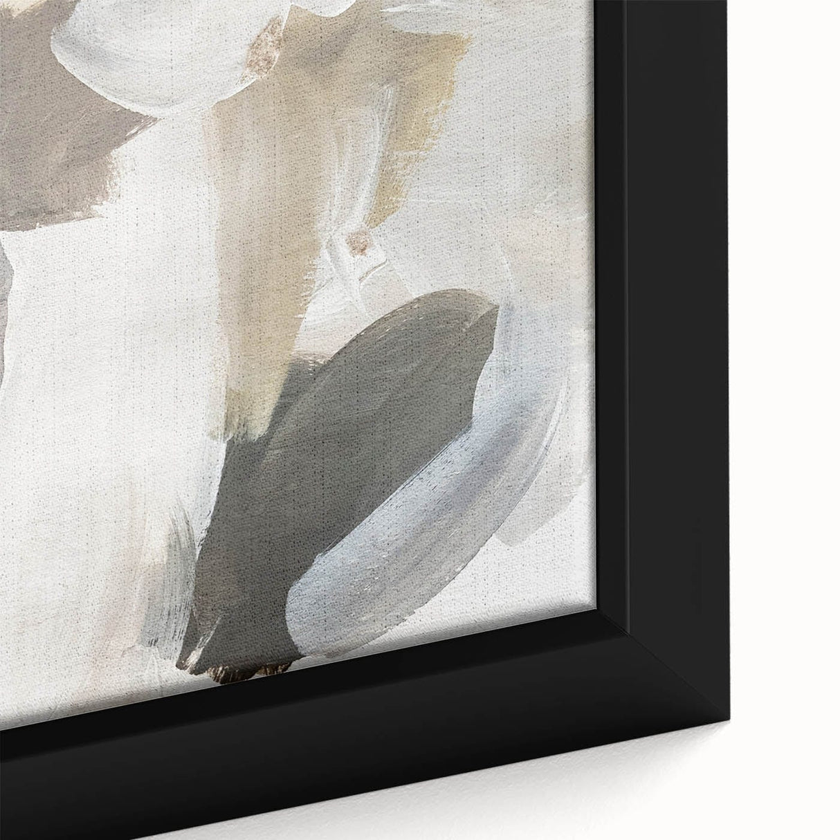 Elegant Moody Modern Wall Art – Abstract Black & Beige Canvas