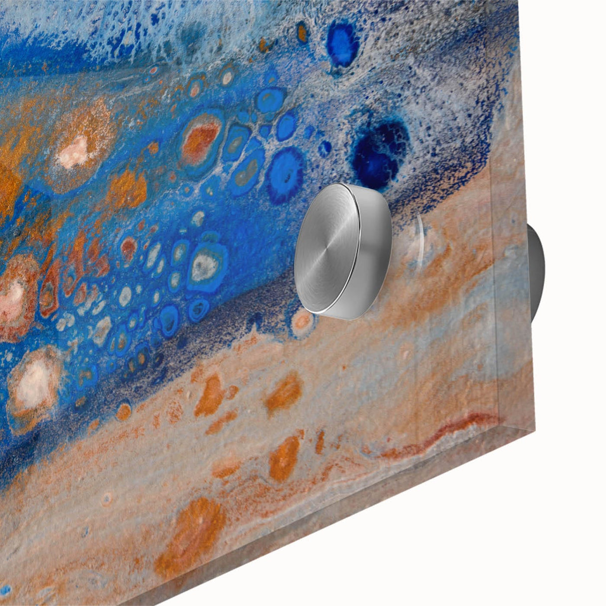 Abstract Fluid Canvas Art – Blue & Copper Modern Wall Decor