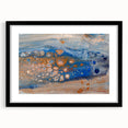 Abstract Fluid Canvas Art – Blue & Copper Modern Wall Decor