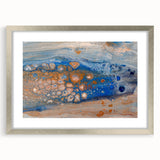 Abstract Fluid Canvas Art – Blue & Copper Modern Wall Decor
