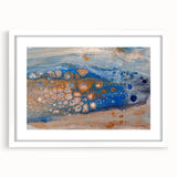 Abstract Fluid Canvas Art – Blue & Copper Modern Wall Decor