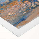Abstract Fluid Canvas Art – Blue & Copper Modern Wall Decor