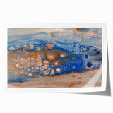 Abstract Fluid Canvas Art – Blue & Copper Modern Wall Decor