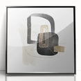 Modern Minimalist Wall Art – Black, White & Gold Geometric Canvas Print