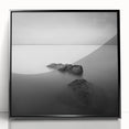 Black and White Minimalist Landscapes – Serene Ocean Rock Wall Print