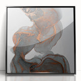 Fluid Moody Modern Wall Art – Abstract Gray & Copper Canvas