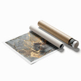 High-End Abstract Wall Decor – Dark Gray & Gold Canvas