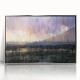 Abstract Minimalist Landscape Paintings – Textured Sunset Horizon Art