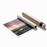 Abstract Minimalist Landscape Paintings – Textured Sunset Horizon Art
