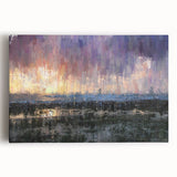Abstract Minimalist Landscape Paintings – Textured Sunset Horizon Art