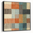 Timeless Textures Abstract Wall Art - Retro Grid in Warm Tones