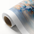Dreamy Abstract Floral Wall Art – Soft Blue & Peach Canvas Print