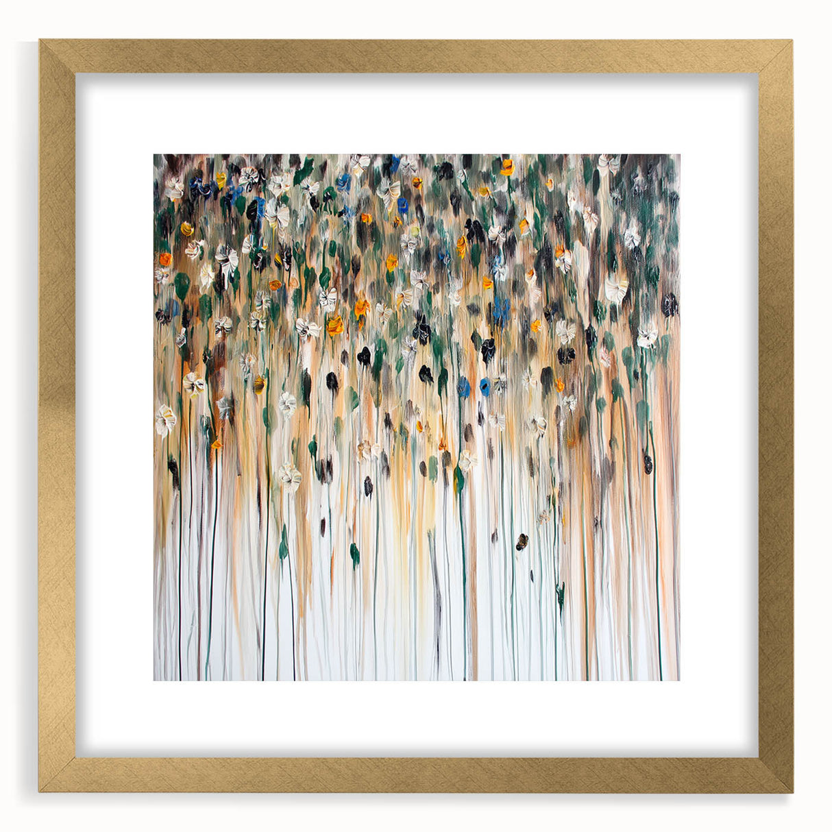 Textured Abstract Floral Wall Art – Modern Drip-Style Canvas