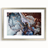 Exclusive Abstract Wall Decor – Navy Blue & Copper Canvas