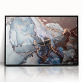 Exclusive Abstract Wall Decor – Navy Blue & Copper Canvas