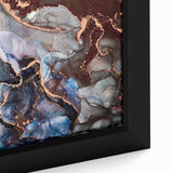 Exclusive Abstract Wall Decor – Navy Blue & Copper Canvas