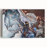 Exclusive Abstract Wall Decor – Navy Blue & Copper Canvas