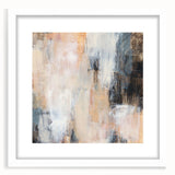 Earthen Harmony Abstracts - Soft Abstract Art in Peach, Blue, and White