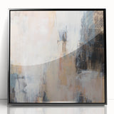 Earthen Harmony Abstracts - Soft Abstract Art in Peach, Blue, and White