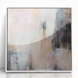 Earthen Harmony Abstracts - Soft Abstract Art in Peach, Blue, and White