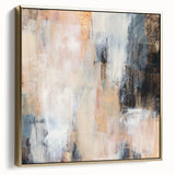 Earthen Harmony Abstracts - Soft Abstract Art in Peach, Blue, and White