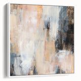 Earthen Harmony Abstracts - Soft Abstract Art in Peach, Blue, and White