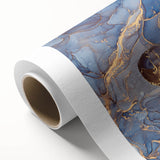 Elegant Abstract Art Designs – Muted Blue & Gold Canvas